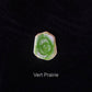 Mini Broche en argent 925/1000 émaillée selon la technique de la grisaille Vert Prairie